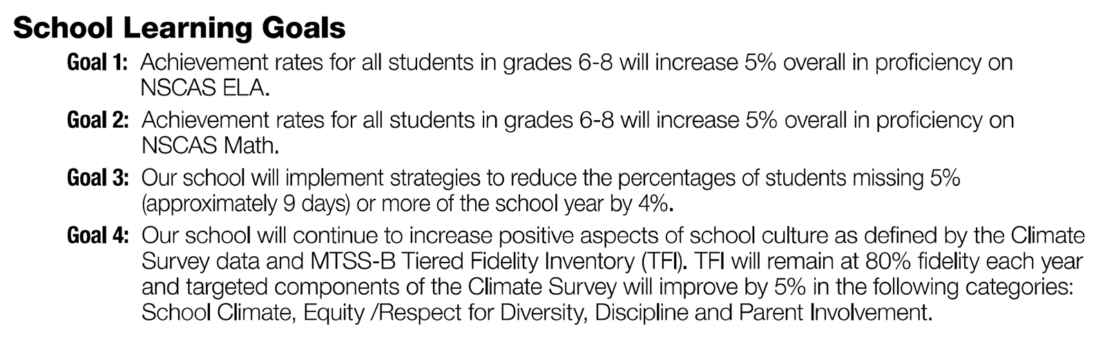 School Learning Goals